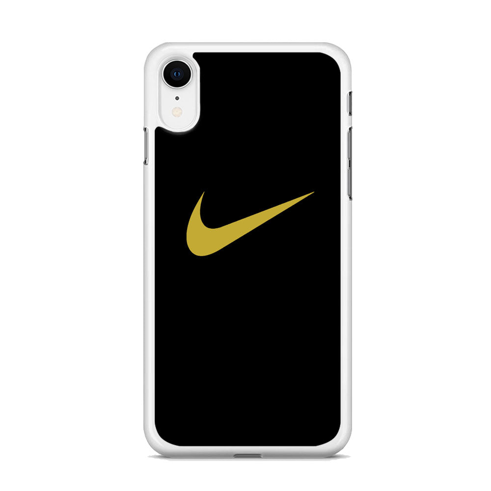 Nike Gold Logo Black iPhone XR Case