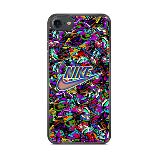 Nike Shiny Emblem in Doodle Art iPhone 8 Case