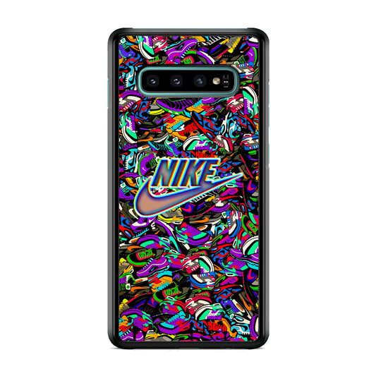 Nike Shiny Emblem in Doodle Art Samsung Galaxy S10 Plus Case