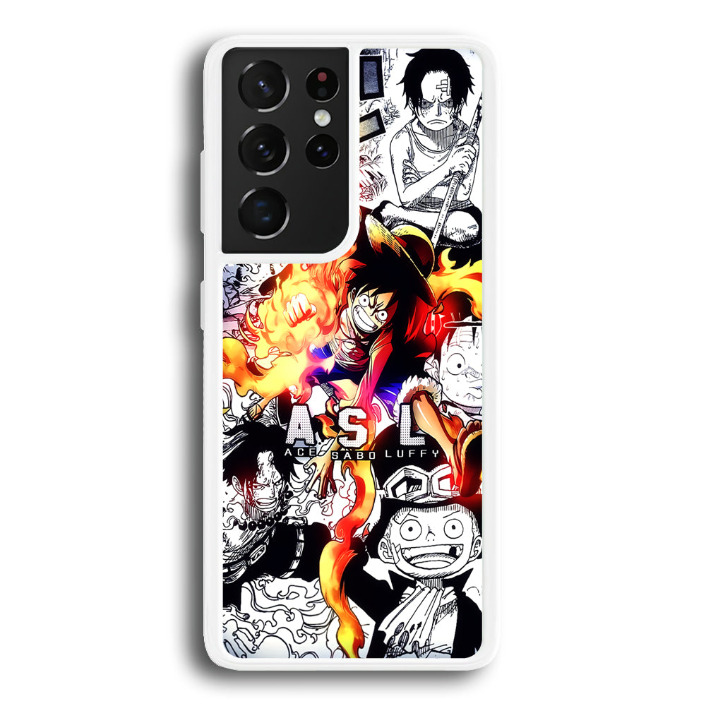 One Piece Trio Ace Sabo Luffy Samsung Galaxy S21 Ultra Case