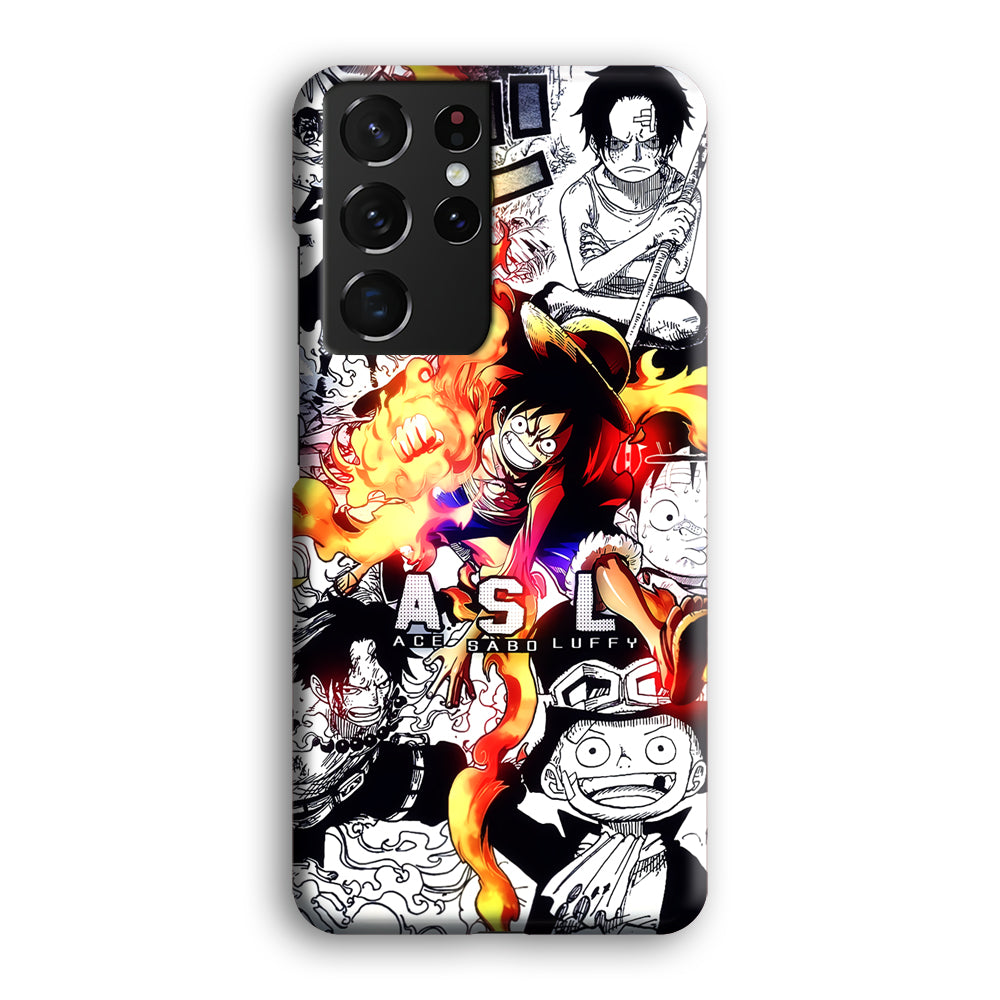 One Piece Trio Ace Sabo Luffy Samsung Galaxy S21 Ultra Case