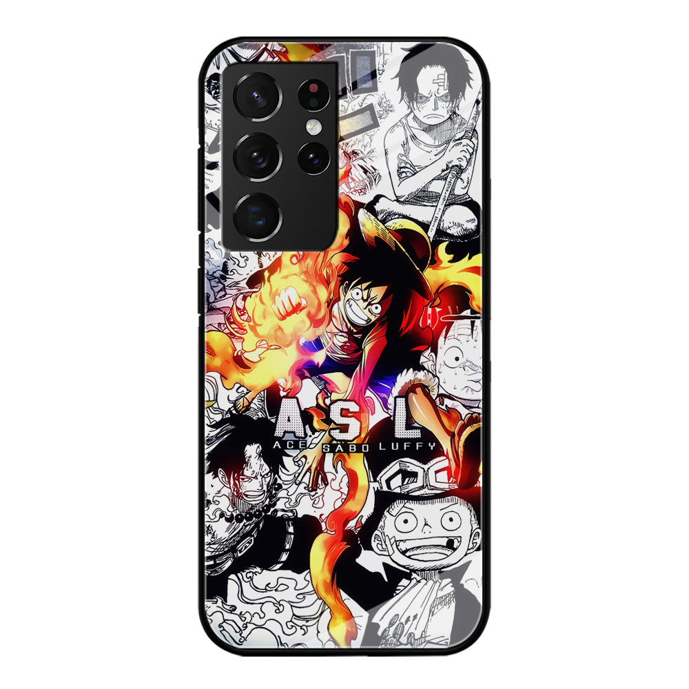 One Piece Trio Ace Sabo Luffy Samsung Galaxy S21 Ultra Case