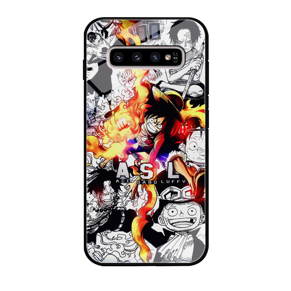 One Piece Trio Ace Sabo Luffy Samsung Galaxy S10 Case