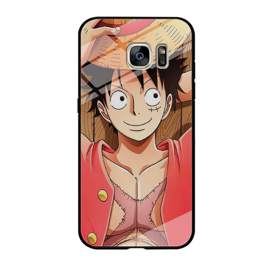 One Piece Captain Luffy Samsung Galaxy S7 Case Tempered Glass Case
