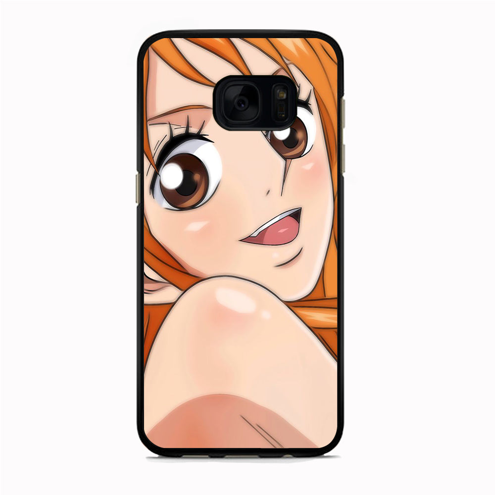 One Piece Nami Character Samsung Galaxy S7 Case Rubber Black (2D Case)