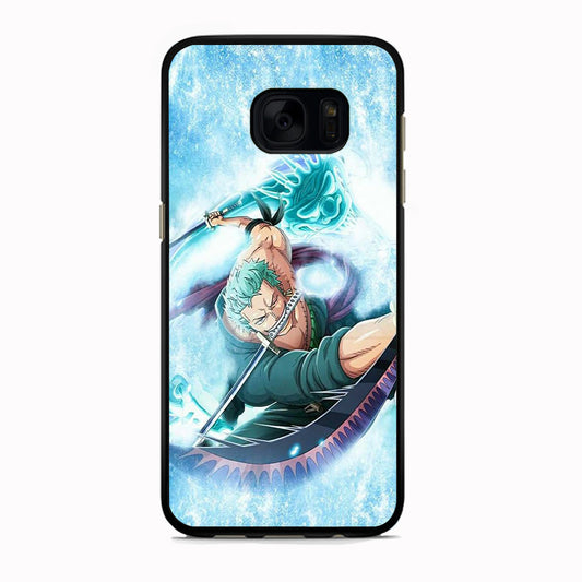 One Piece Zoro Battle Style Samsung Galaxy S7 Case Rubber Black (2D Case)