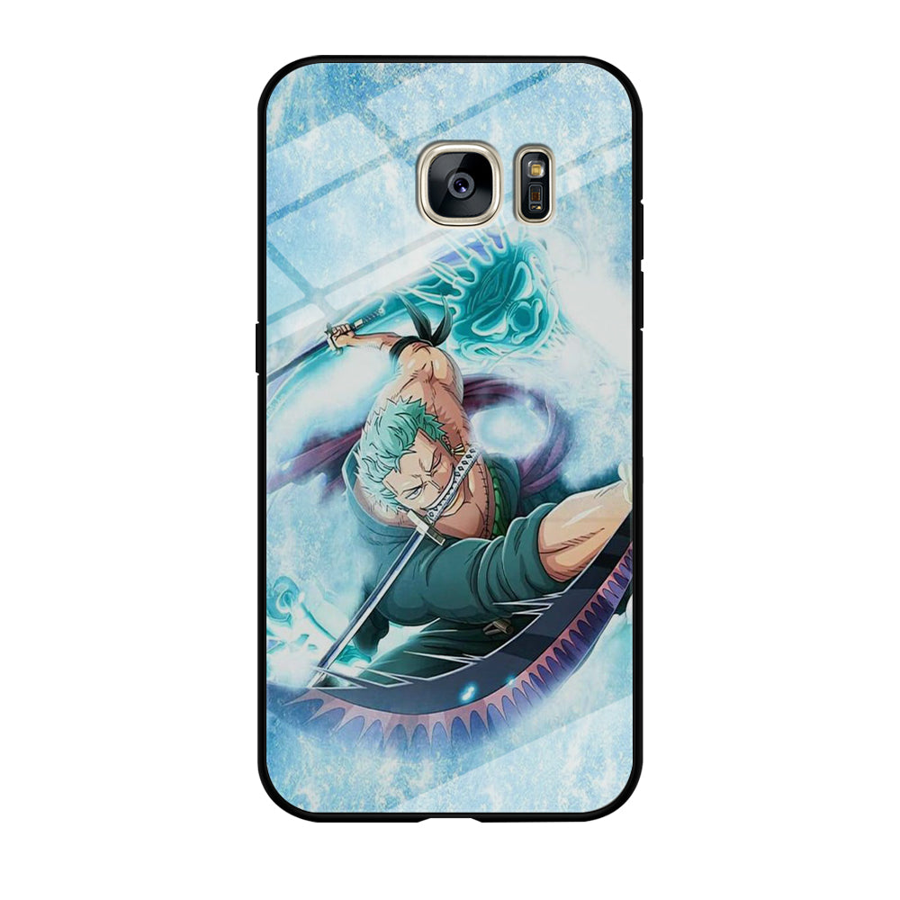 One Piece Zoro Battle Style Samsung Galaxy S7 Case Tempered Glass Case