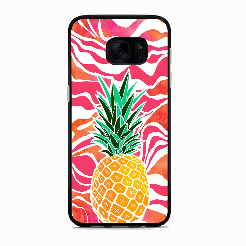 Pineapple Red Wave Samsung Galaxy S7 Edge Case