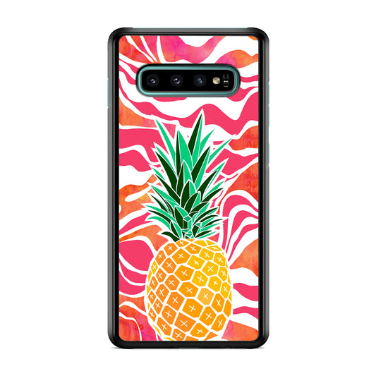 Pineapple Red Wave Samsung Galaxy S10 Case
