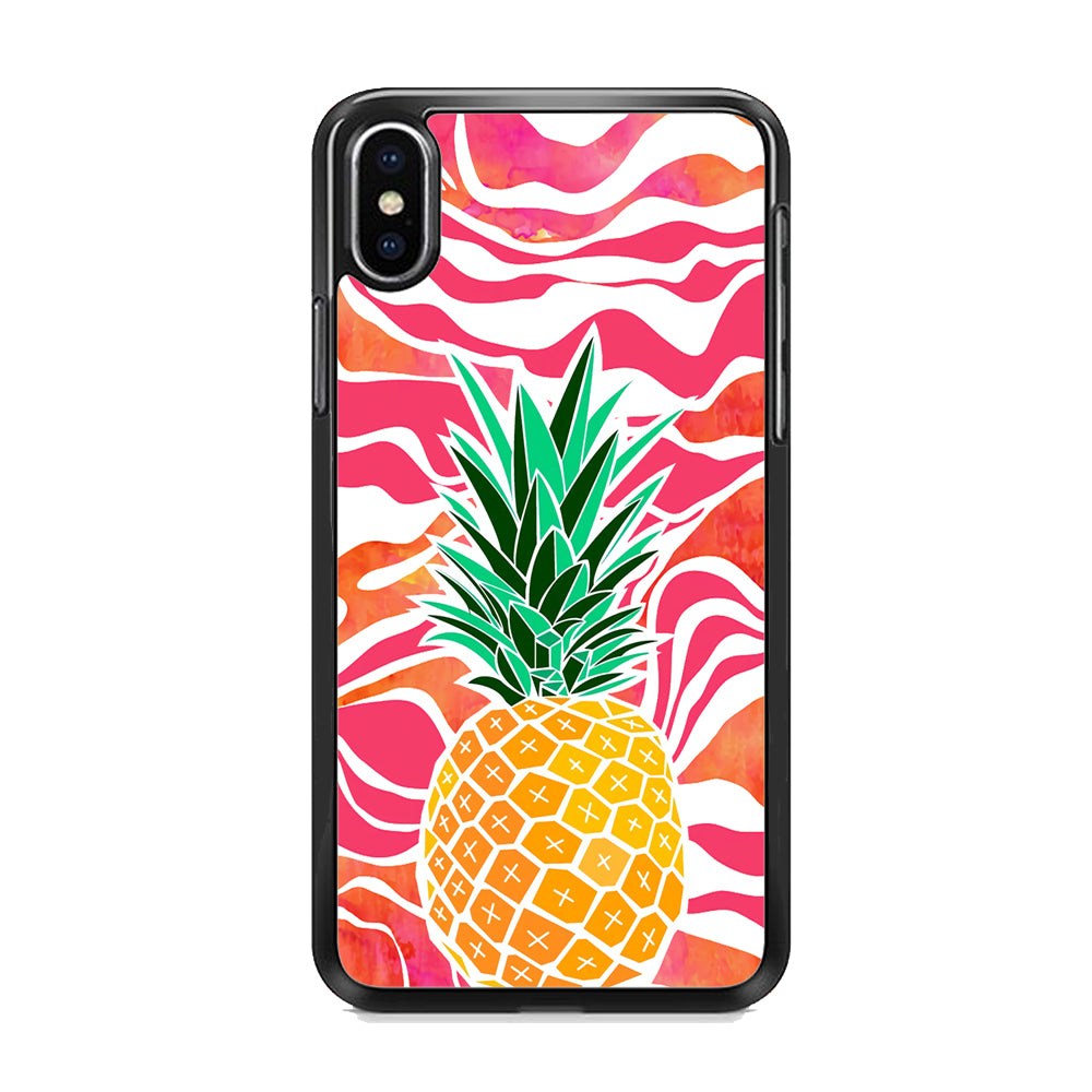 Pineapple Red Wave iPhone X Case