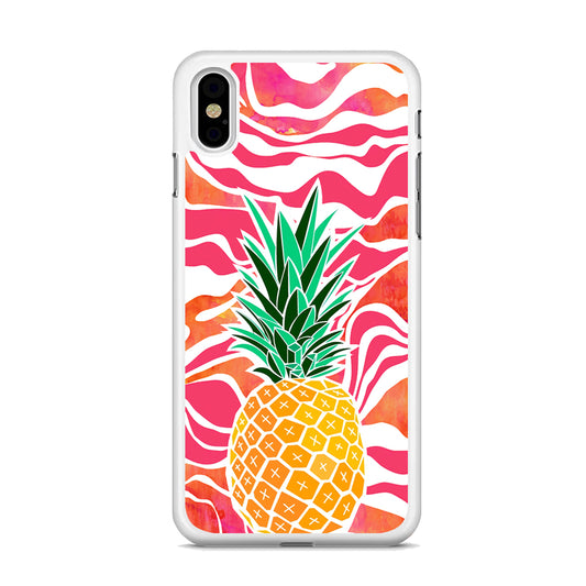 Pineapple Red Wave iPhone X Case