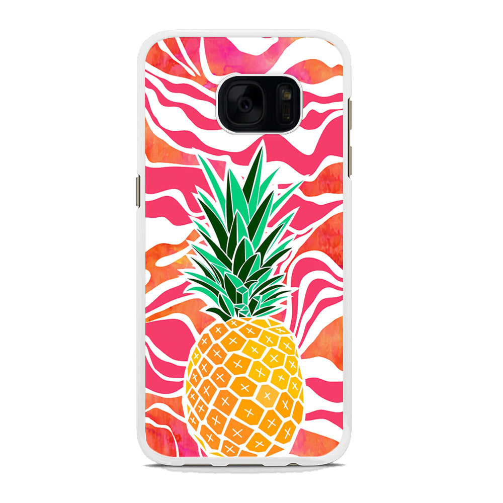 Pineapple Red Wave Samsung Galaxy S7 Case
