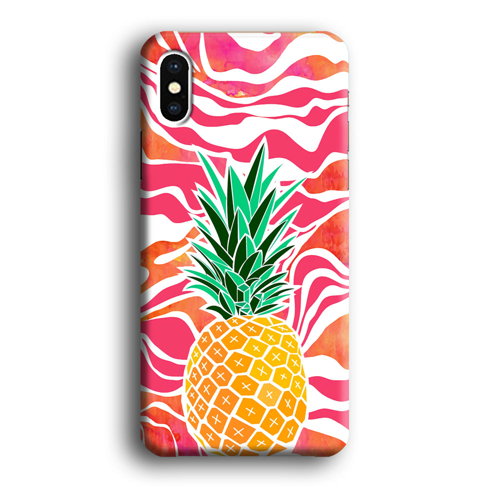 Pineapple Red Wave iPhone X Case