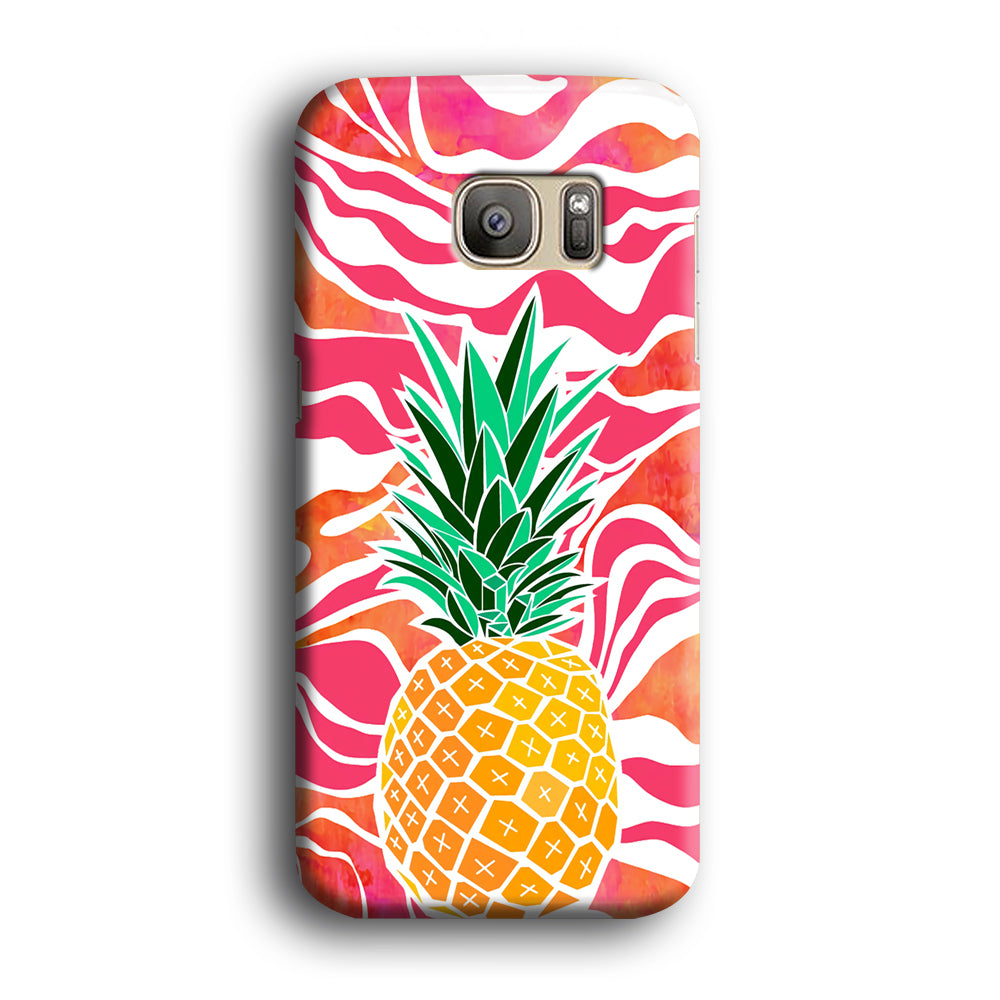 Pineapple Red Wave Samsung Galaxy S7 Edge Case
