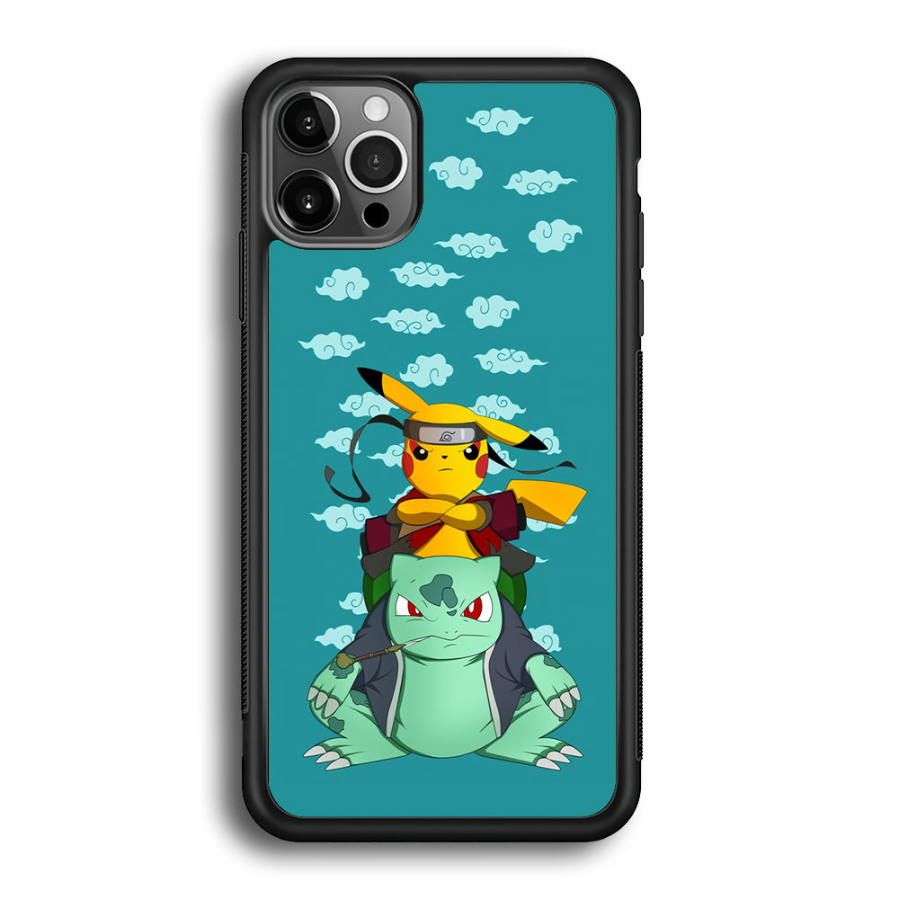 Pokemon Covering Naruto and Gamabunta iPhone 12 Pro Case
