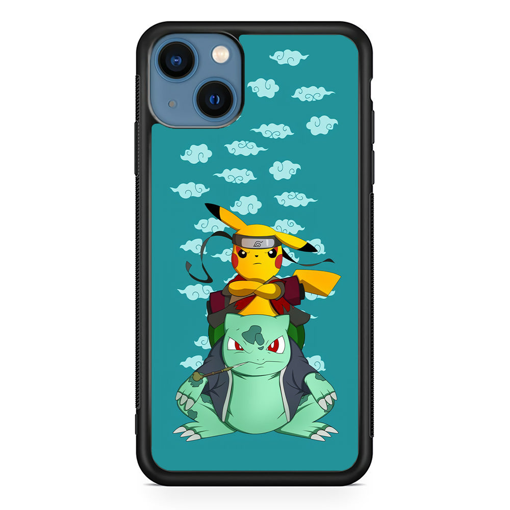 Pokemon Covering Naruto and Gamabunta iPhone 13 Case