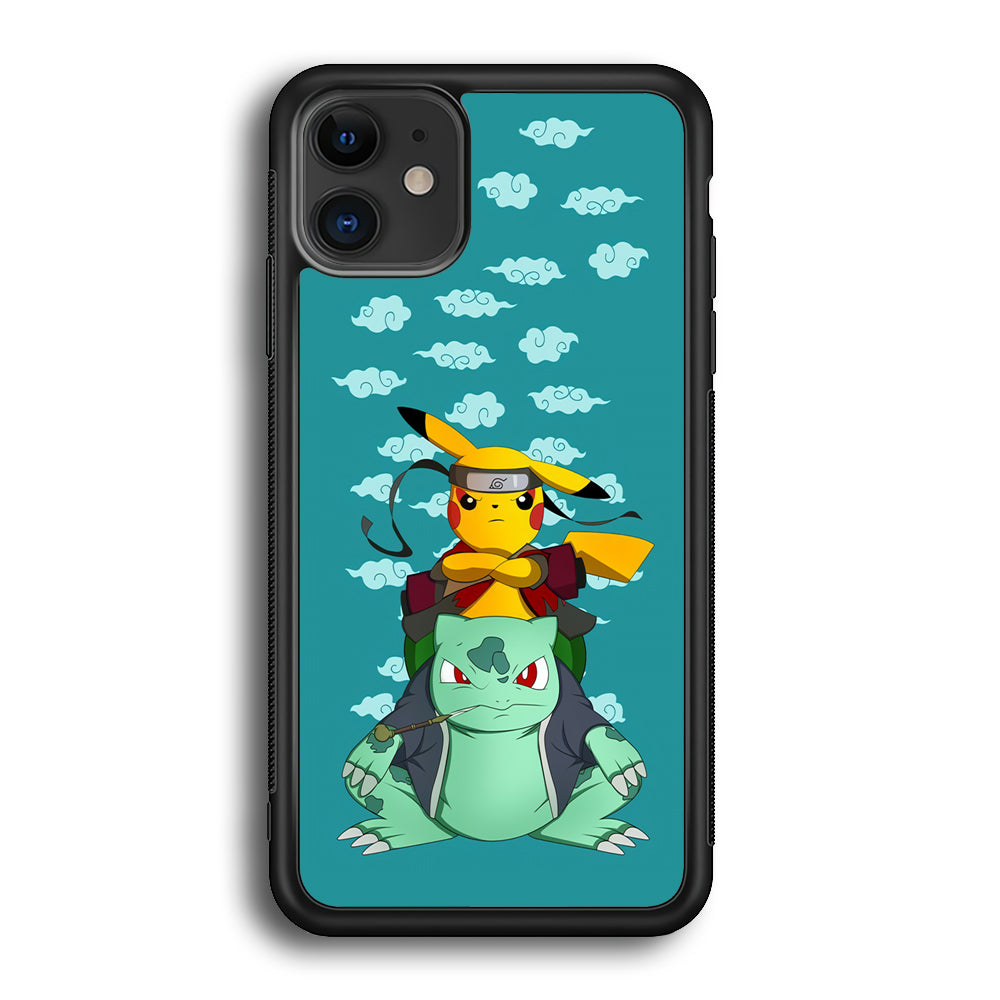 Pokemon Covering Naruto and Gamabunta iPhone 12 Case