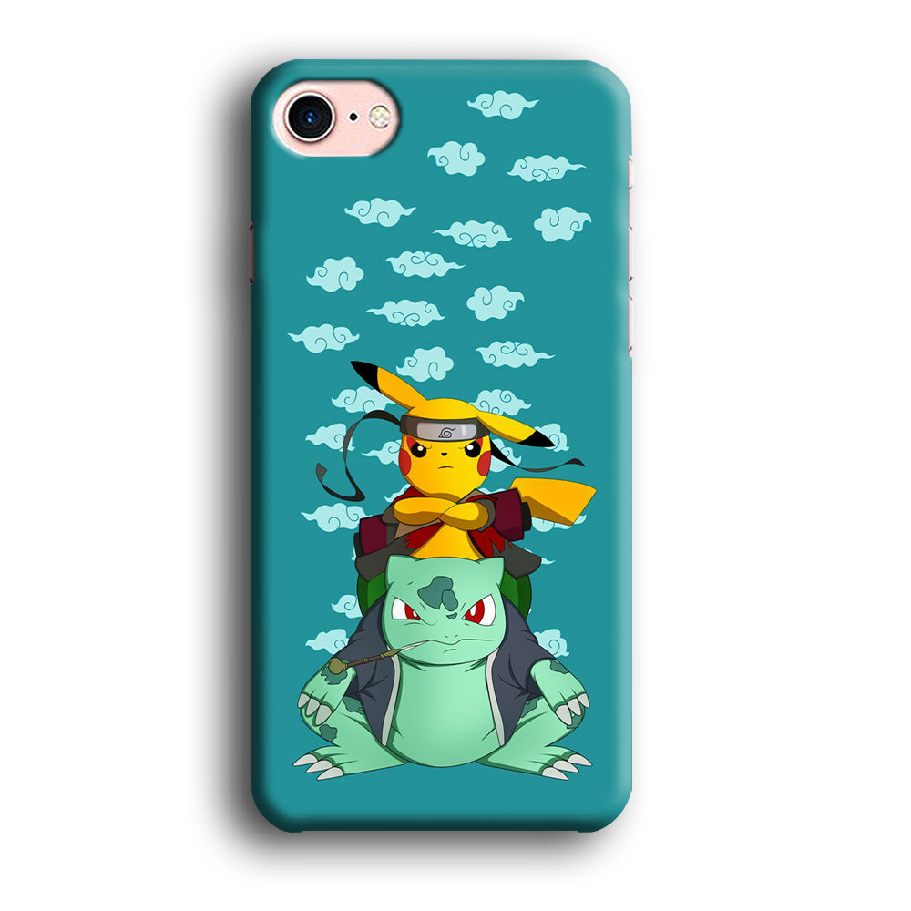 Pokemon Covering Naruto and Gamabunta iPhone 8 Case