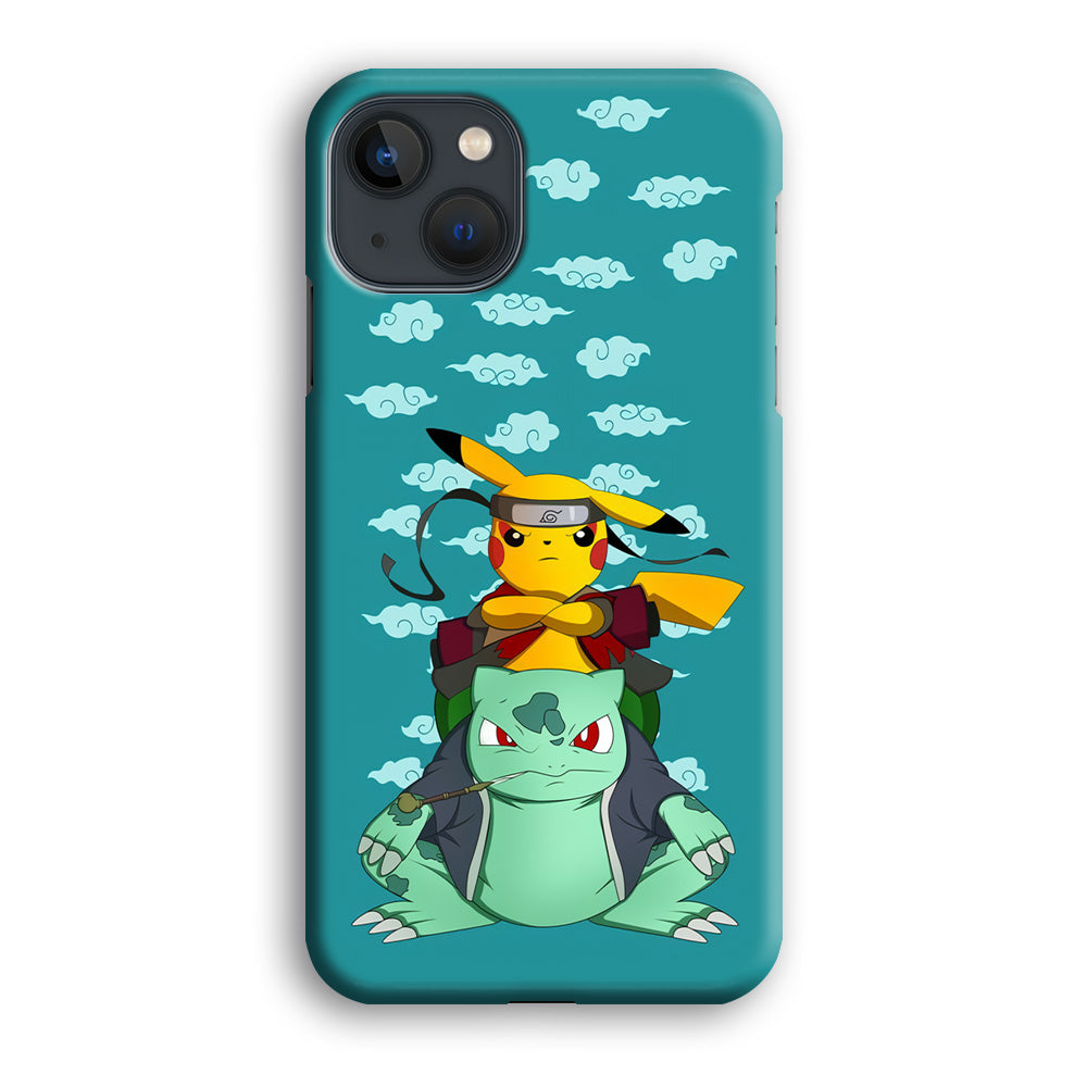 Pokemon Covering Naruto and Gamabunta iPhone 13 Case