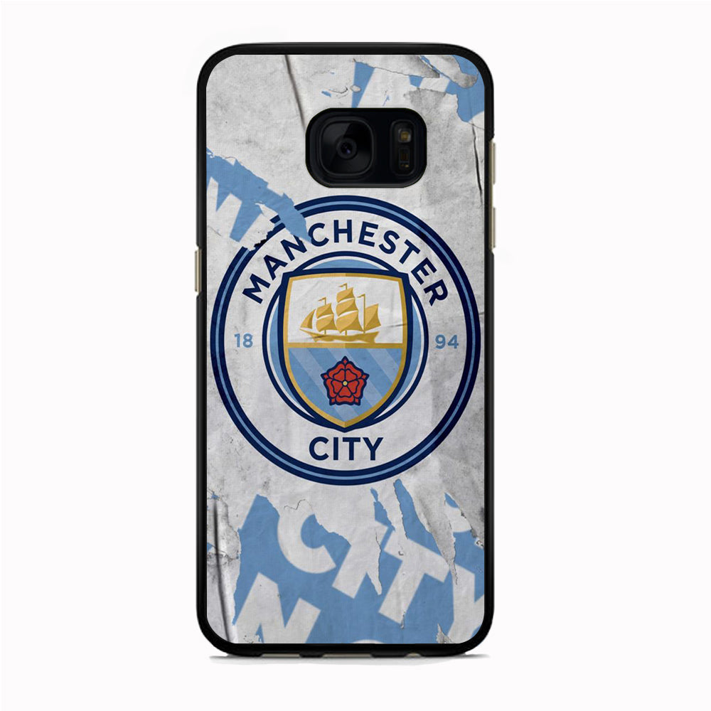 Premier League Manchester City Samsung Galaxy S7 Case Rubber Black (2D Case)