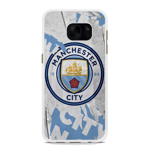 Premier League Manchester City Samsung Galaxy S7 Case Rubber White (2D Case)