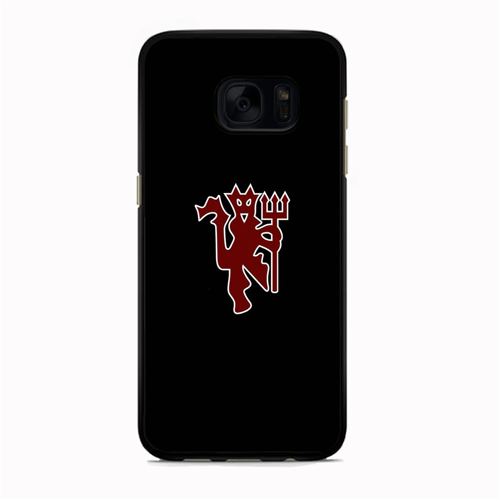 Premier League Manchester United Red Devils Samsung Galaxy S7 Case Rubber Black (2D Case)