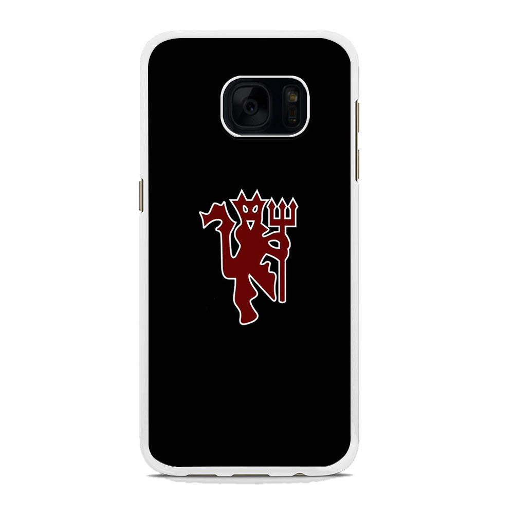 Premier League Manchester United Red Devils Samsung Galaxy S7 Case Rubber White (2D Case)