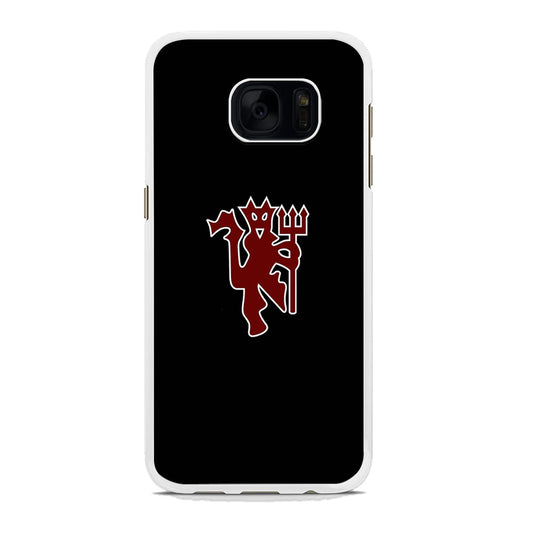 Premier League Manchester United Red Devils Samsung Galaxy S7 Case Rubber White (2D Case)