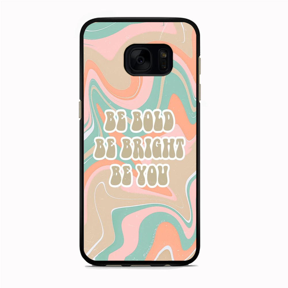 Quote Marble Be You Samsung Galaxy S7 Case Rubber Black (2D Case)