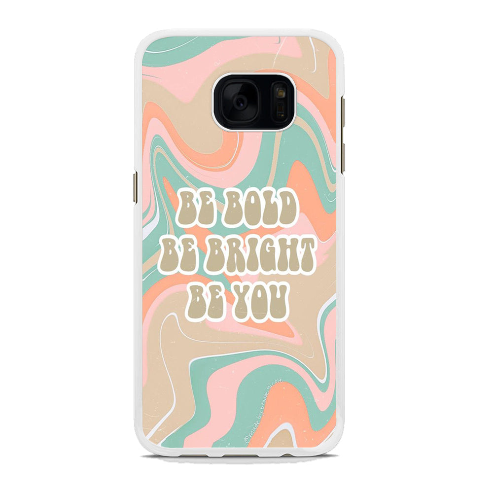 Quote Marble Be You Samsung Galaxy S7 Case Rubber White (2D Case)