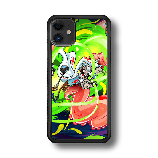 Rick and Morty Flying Shooter iPhone 11 Case