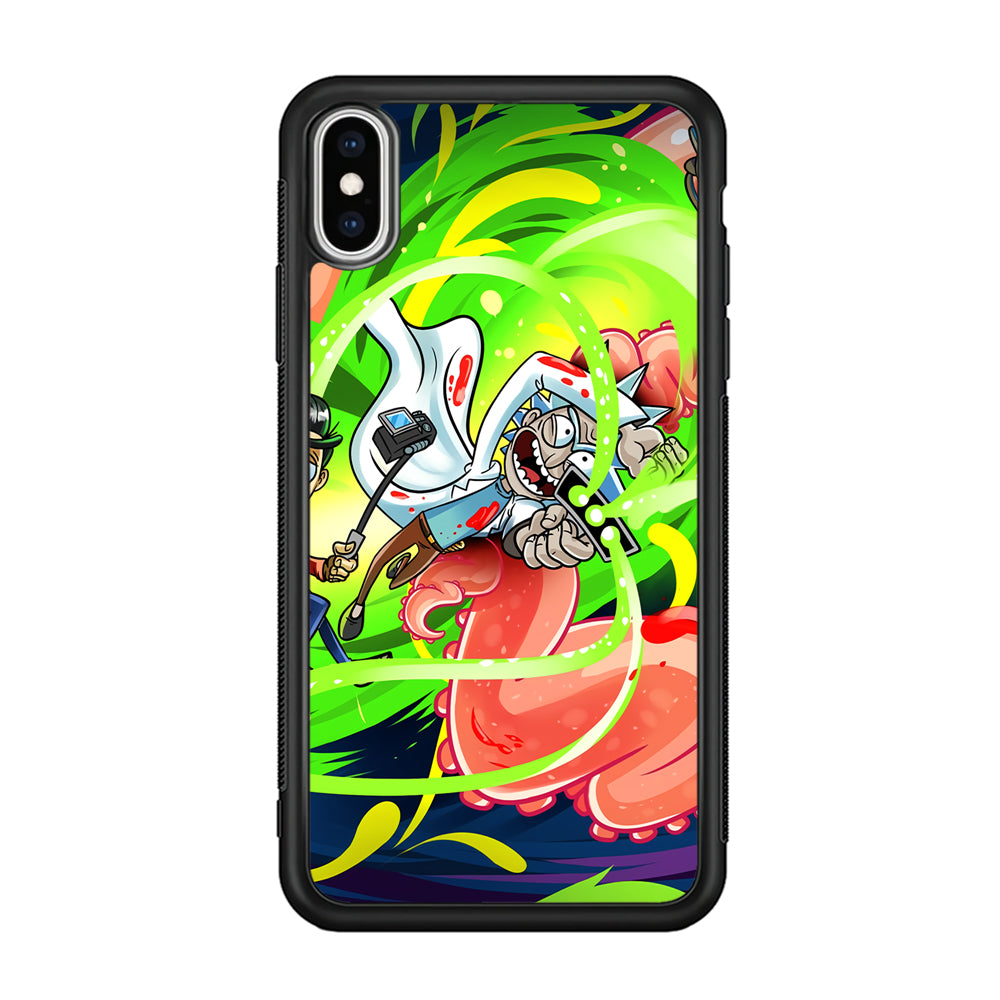 Rick and Morty Flying Shooter iPhone X Case