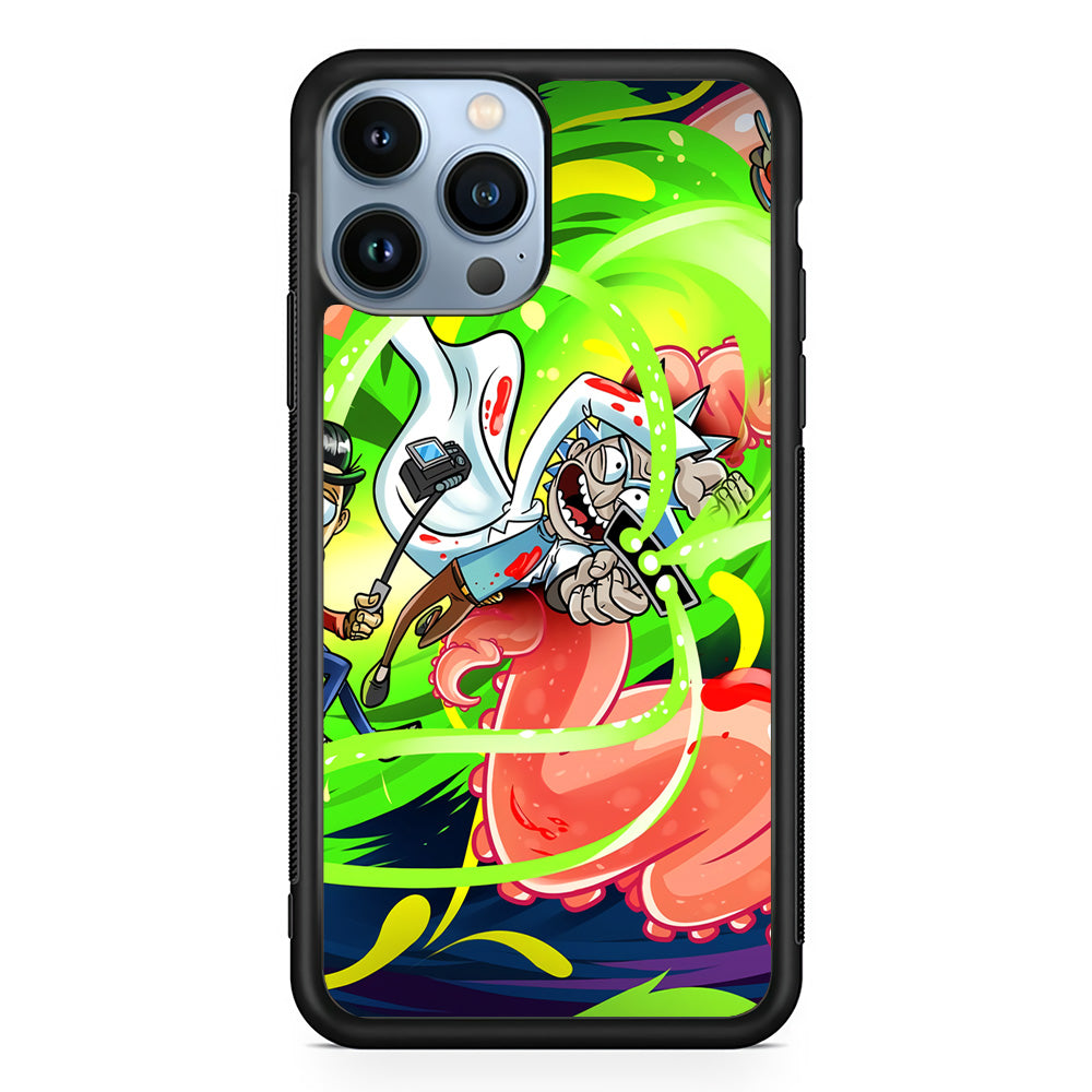 Rick and Morty Flying Shooter iPhone 13 Pro Max Case