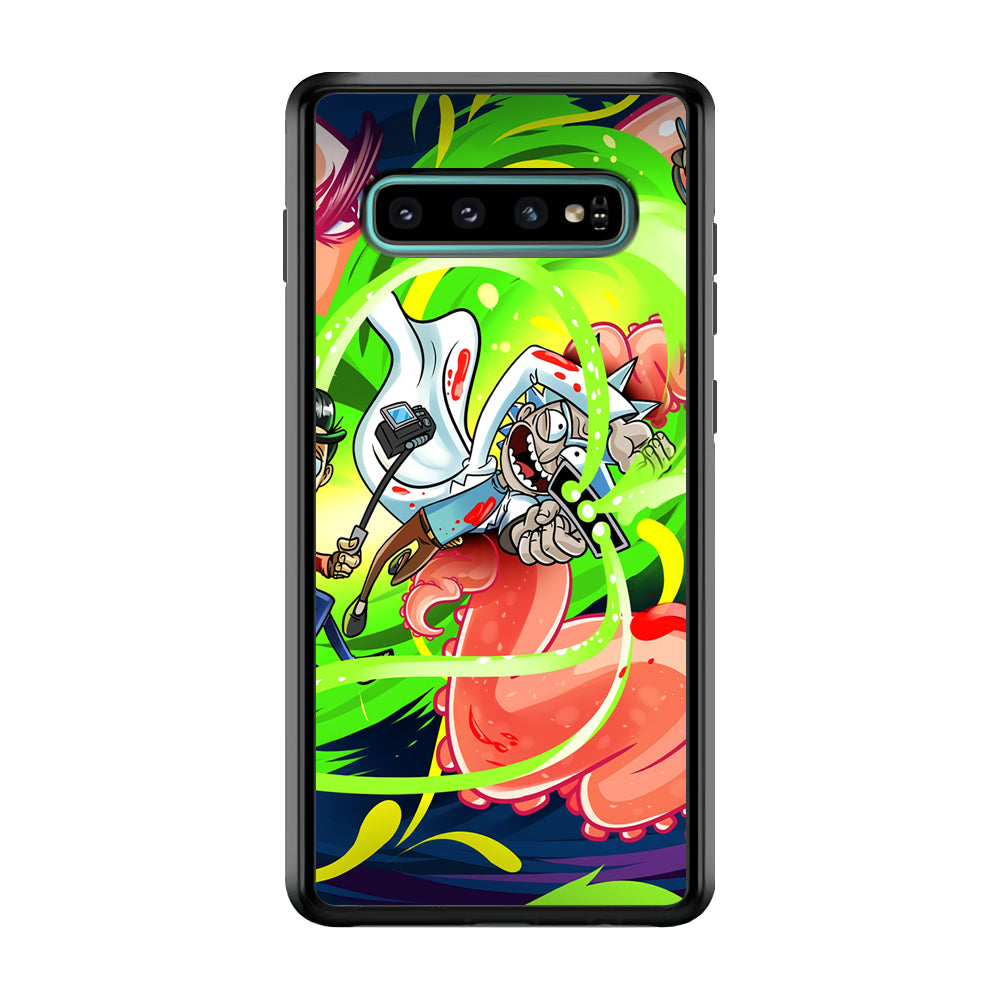Rick and Morty Flying Shooter Samsung Galaxy S10 Plus Case