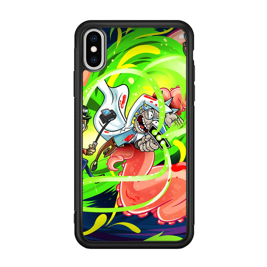 Rick and Morty Flying Shooter iPhone XS Case