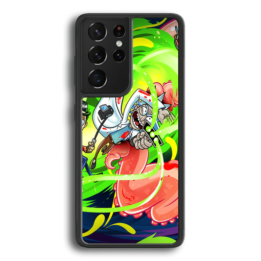 Rick and Morty Flying Shooter Samsung Galaxy S21 Ultra Case