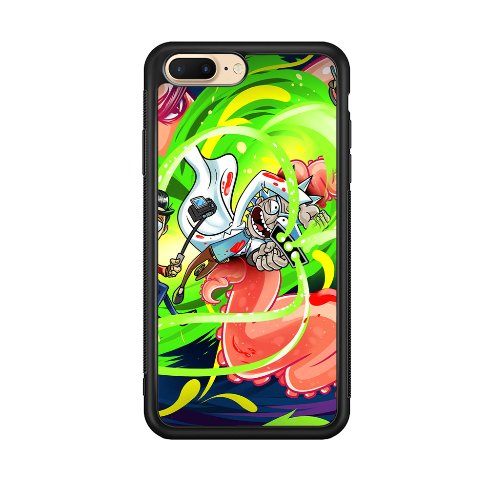 Rick and Morty Flying Shooter iPhone 8 Plus Case