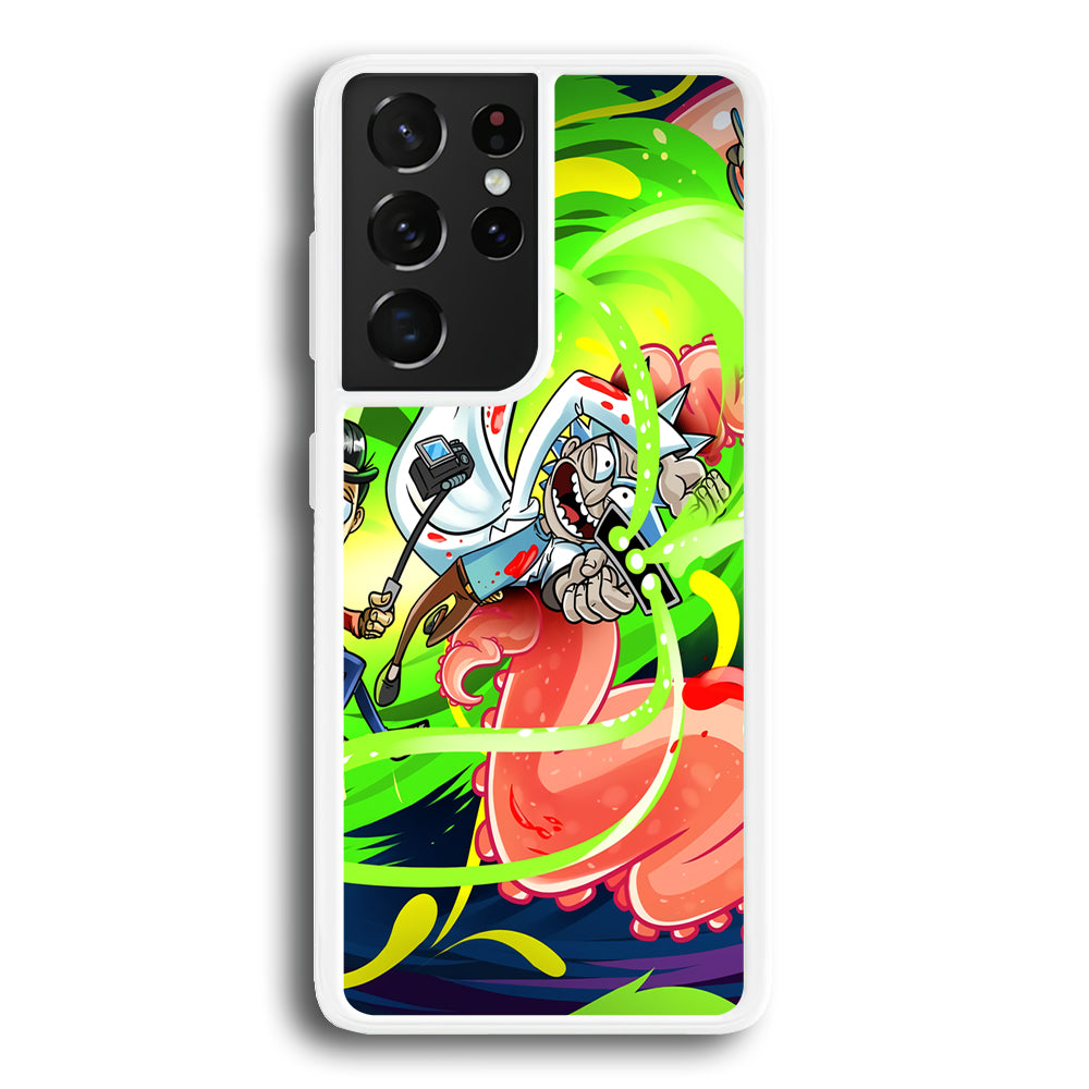 Rick and Morty Flying Shooter Samsung Galaxy S21 Ultra Case