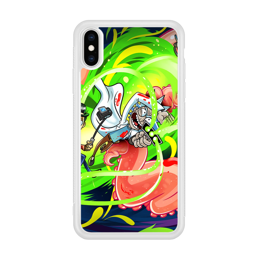 Rick and Morty Flying Shooter iPhone X Case