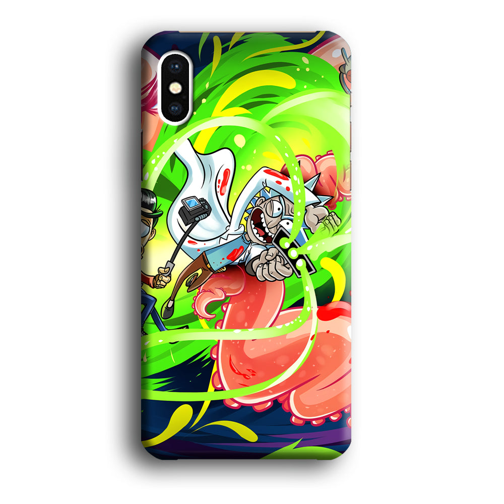 Rick and Morty Flying Shooter iPhone XS Case