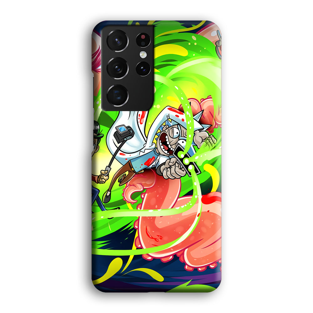 Rick and Morty Flying Shooter Samsung Galaxy S21 Ultra Case