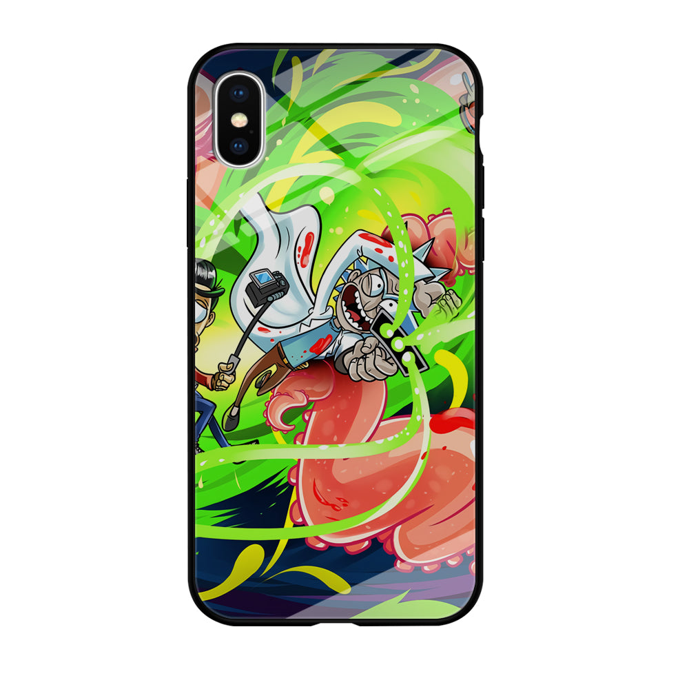 Rick and Morty Flying Shooter iPhone XS Case