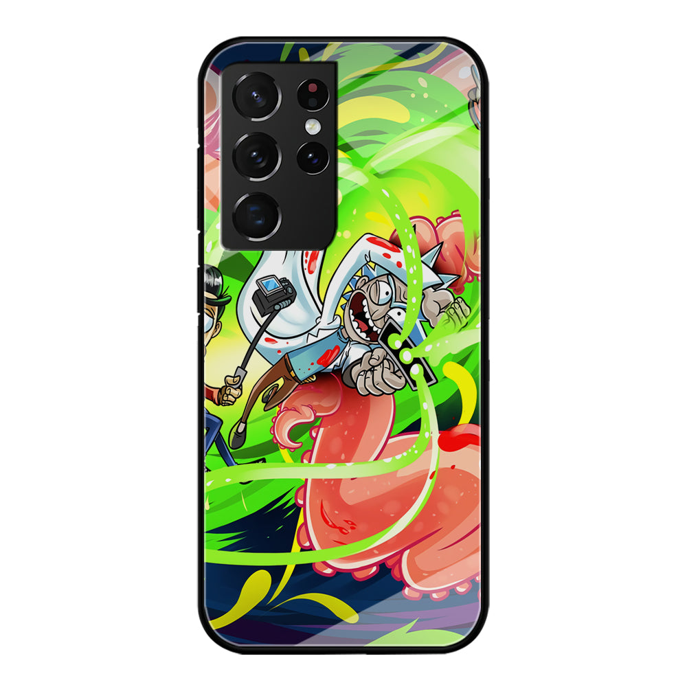 Rick and Morty Flying Shooter Samsung Galaxy S21 Ultra Case