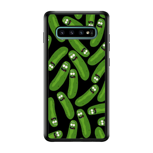 Rick and Morty Patern Pickle Samsung Galaxy S10 Case