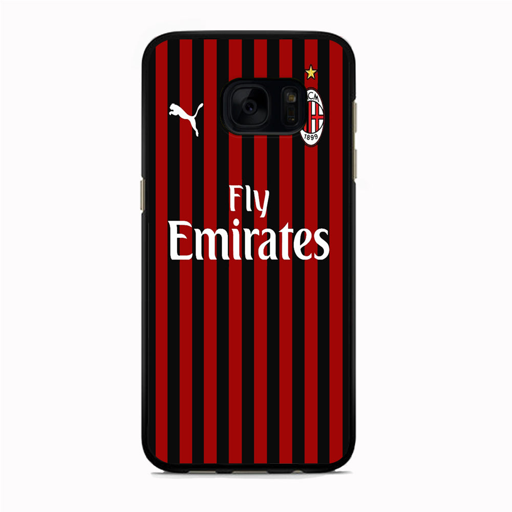 Serie A AC Milan Jersey Samsung Galaxy S7 Case Rubber Black (2D Case)