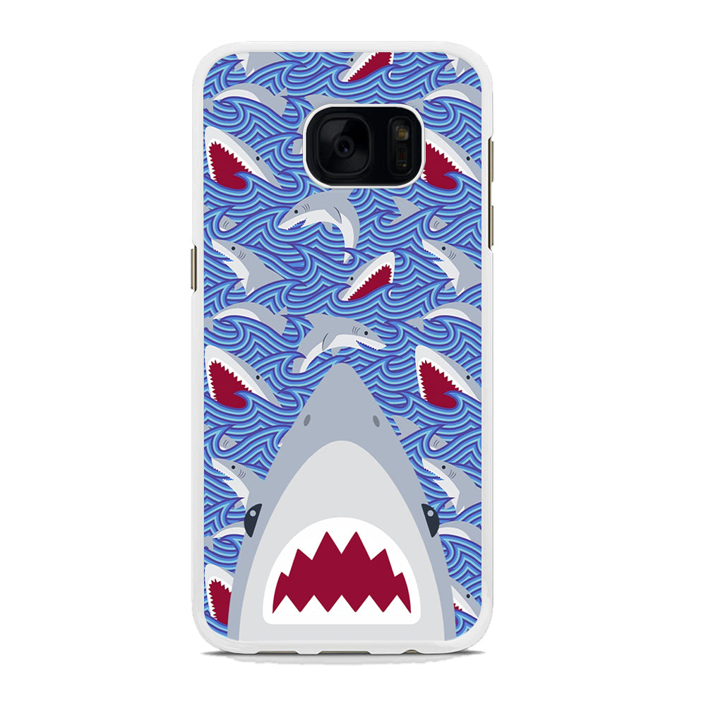 Shark in Sea Surface Samsung Galaxy S7 Edge Case