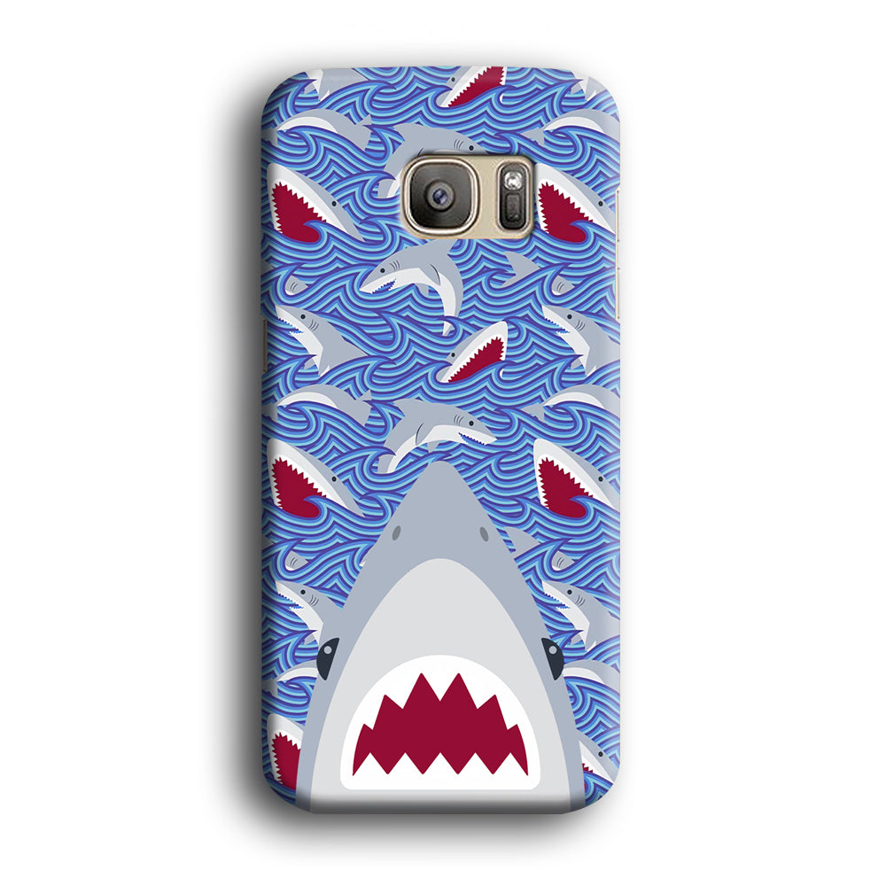 Shark in Sea Surface Samsung Galaxy S7 Edge Case
