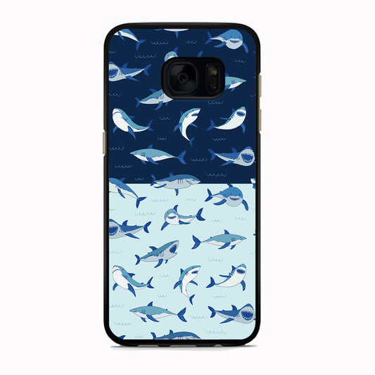 Sharks on The Layer of Ocean Samsung Galaxy S7 Edge Case