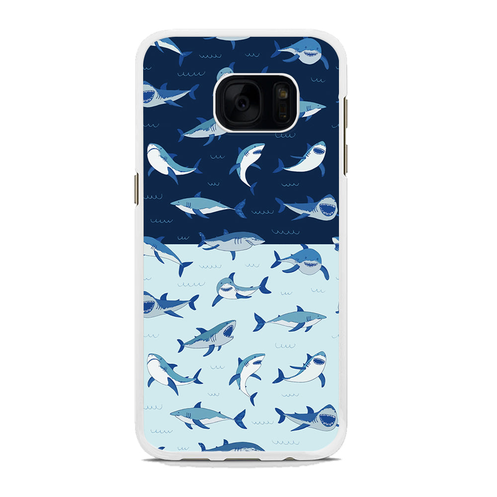 Sharks on The Layer of Ocean Samsung Galaxy S7 Edge Case