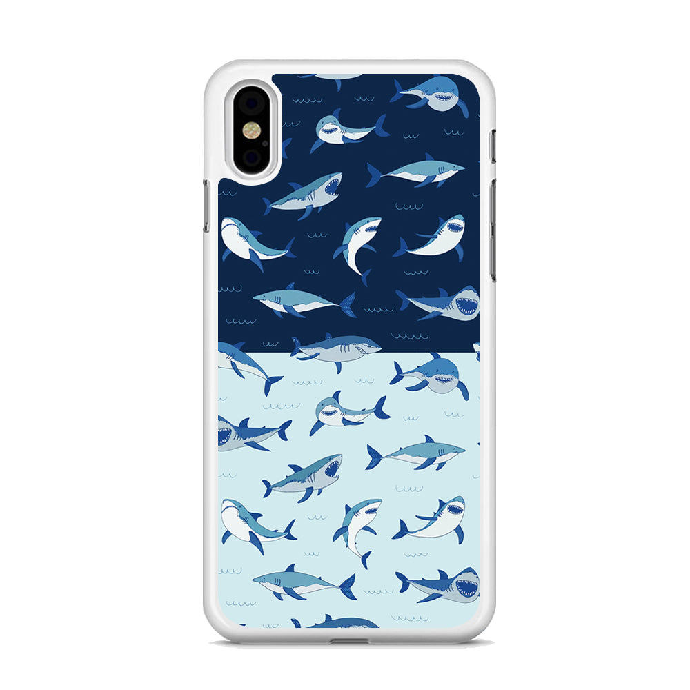 Sharks on The Layer of Ocean iPhone X Case